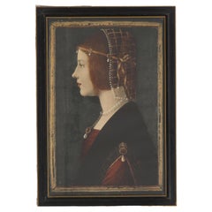 Portrait of a Dutch Woman in Print, Framed Profile