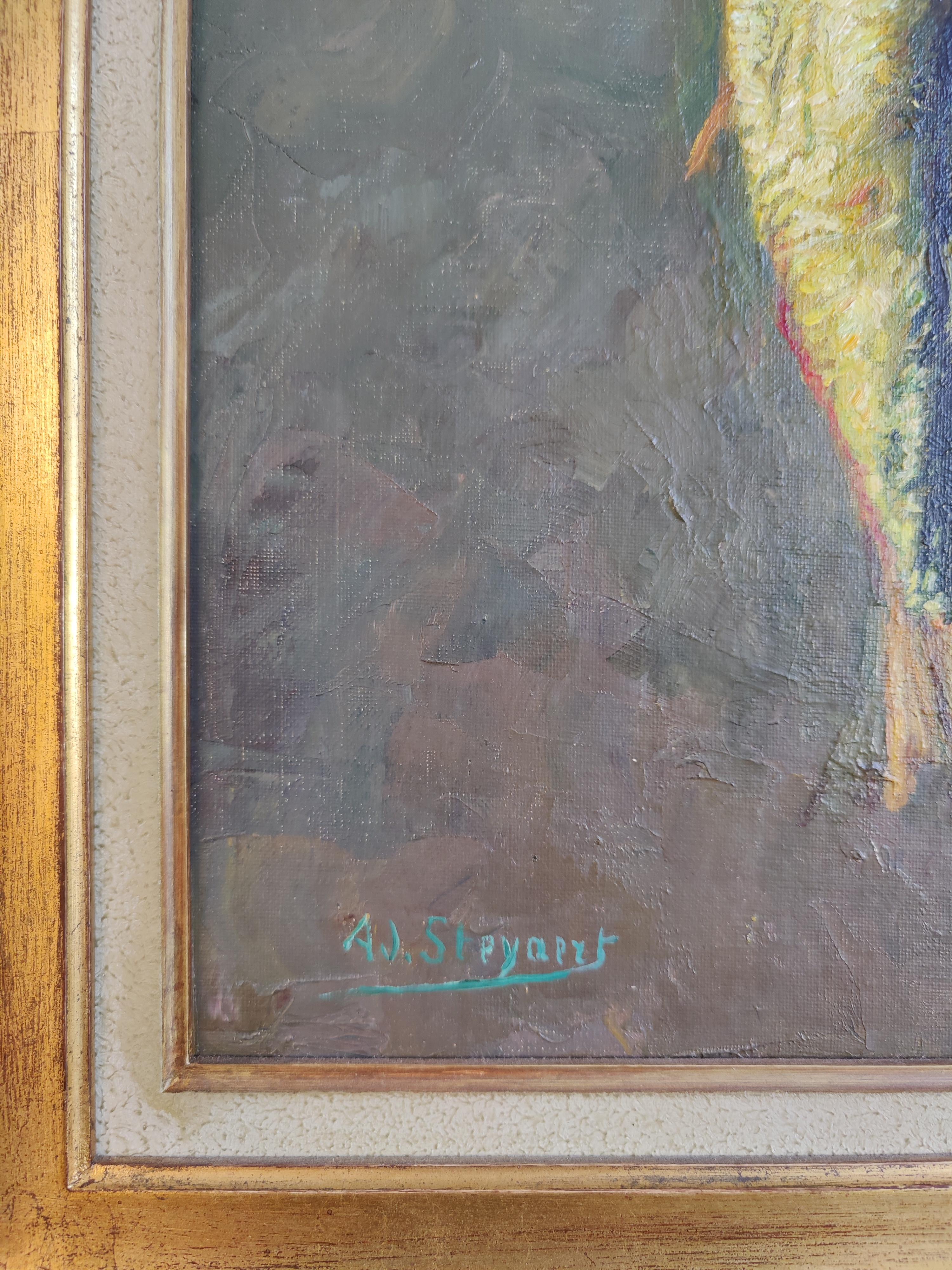 Hand-Painted Portrait of a Fish, A.J. Steyaert For Sale