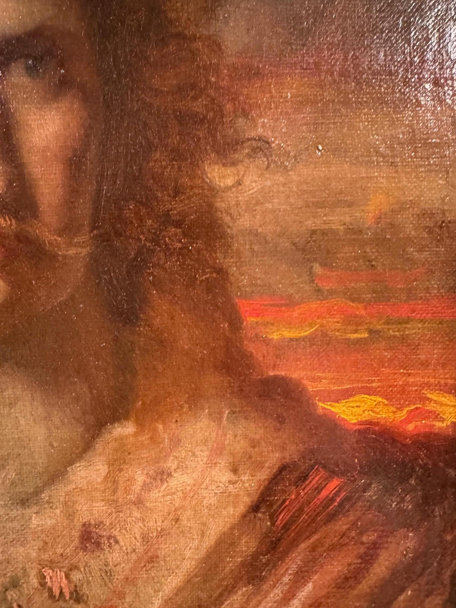 Porträt eines gallischen Kriegers, C.L. LESSING (1808-1880) (Handbemalt) im Angebot