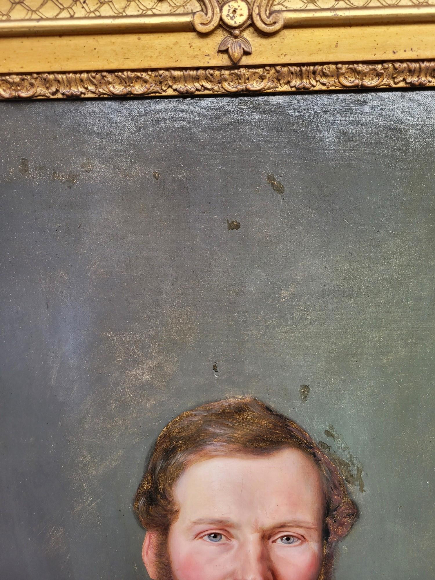 Retrato De Un Caballero Y Su Perro (h160cm), Enmarcado Hst, Siglo XIX Europeo en venta