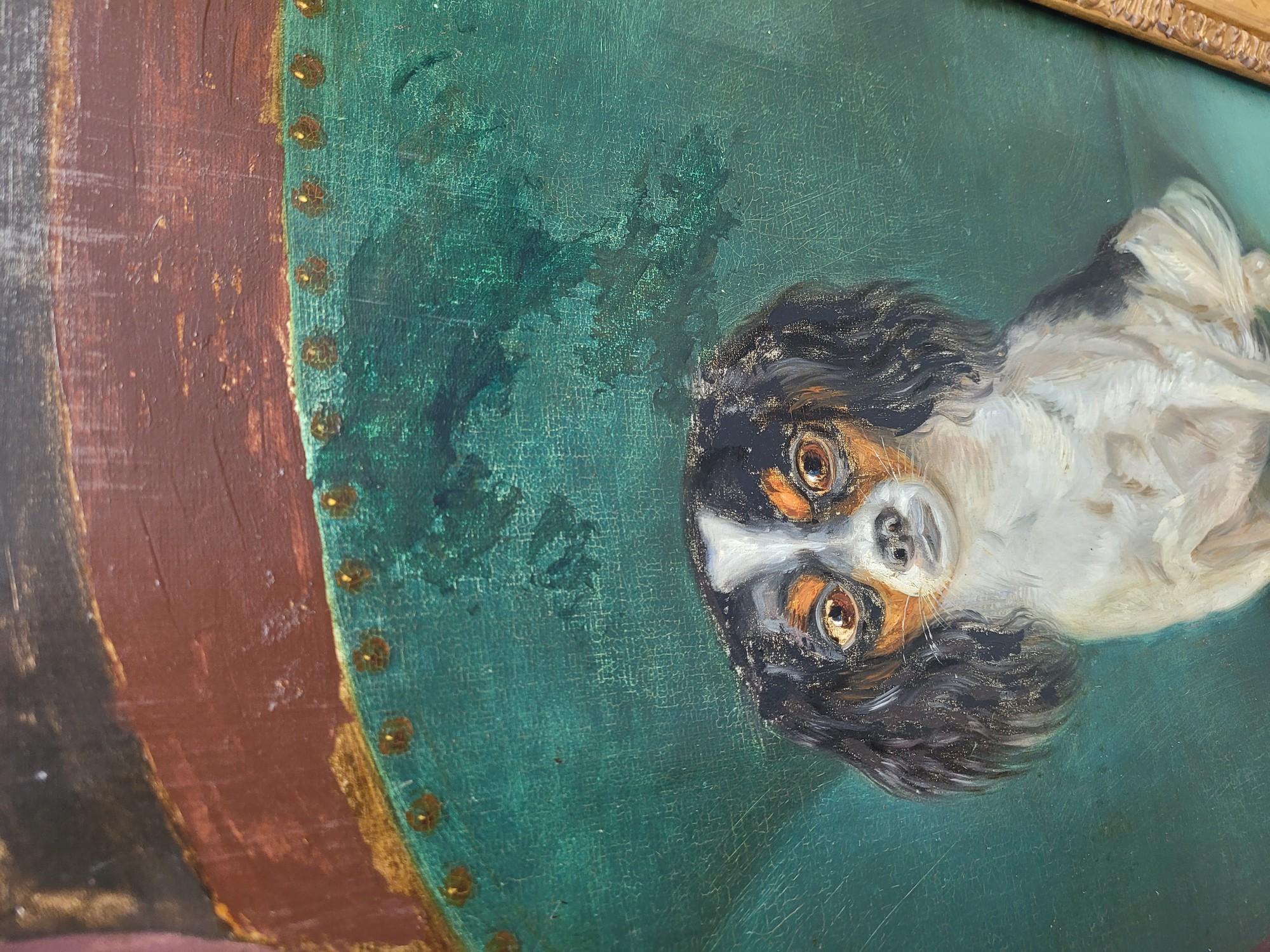 Retrato De Un Caballero Y Su Perro (h160cm), Enmarcado Hst, Siglo XIX en venta 2