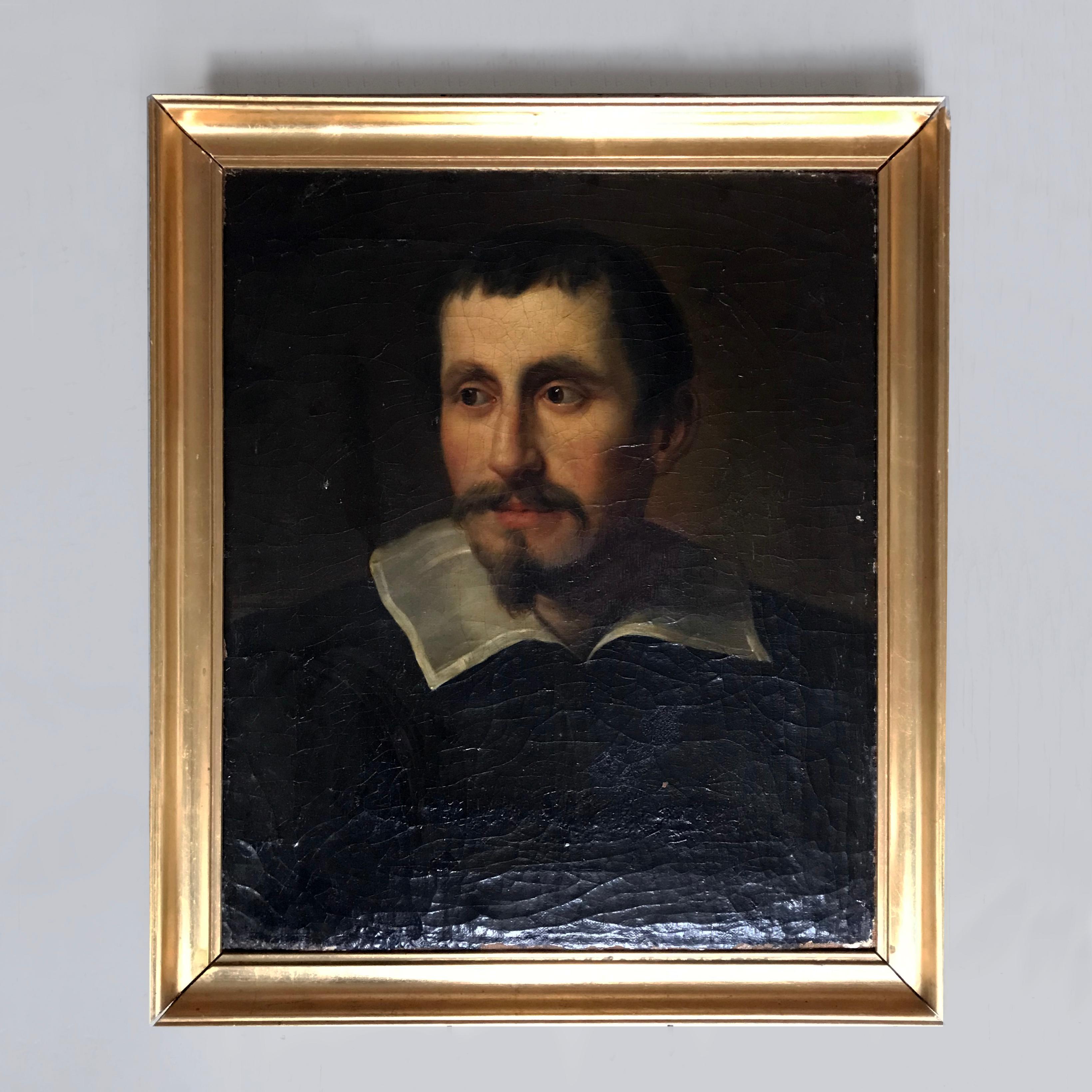C19th Venetian oil painting of a gentleman, after Anthonius Van Dyck (1599-1641). Dated to back 1868.

A beautifully painted portrait with fine detailing in a wonderfully atmospheric palette.

Small damage to top right of frame.
