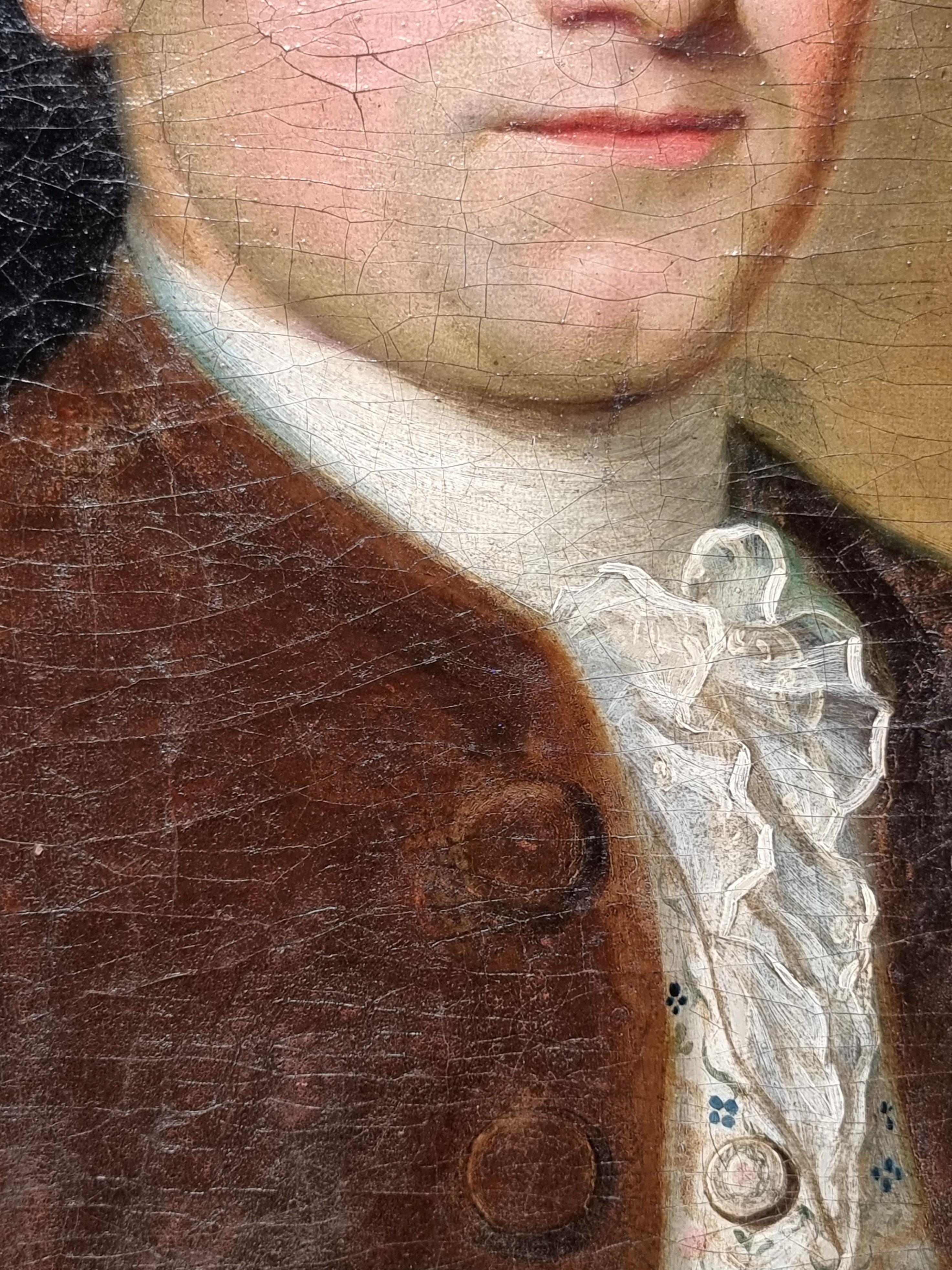 Portrait Of A Gentleman - French School - Oil On Canvas - 18th In Fair Condition In SAINT-OUEN-SUR-SEINE, FR