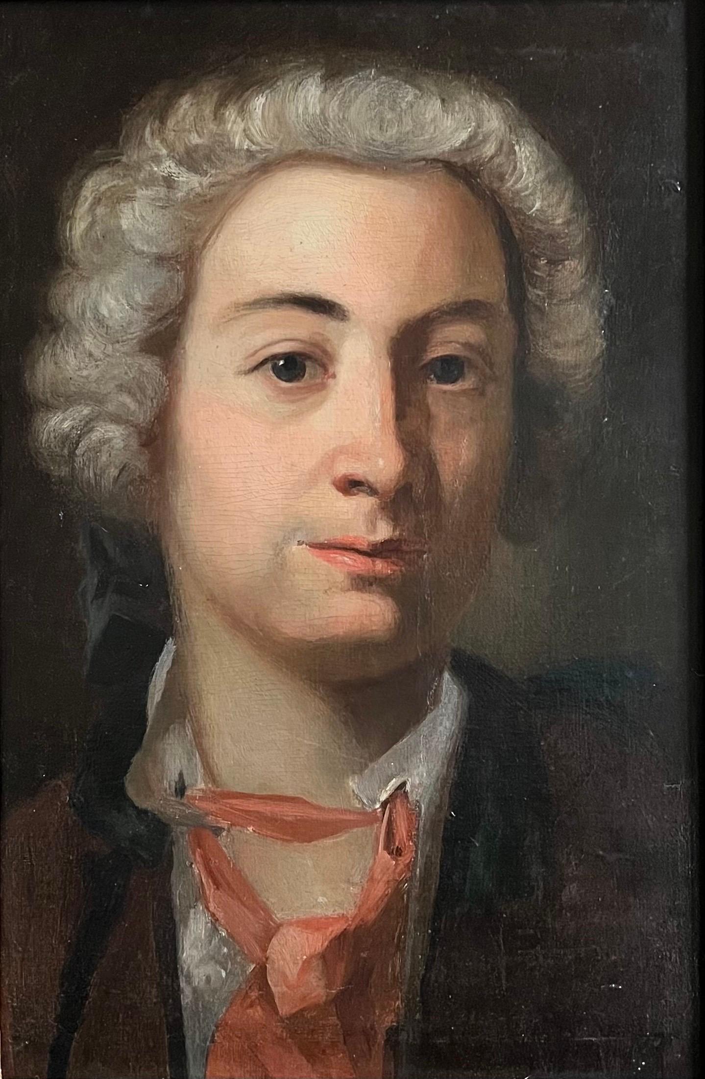 Porträt eines Herrn - Französische Schule, Pariser Werkstatt (ca. 1745-1765) im Zustand „Gut“ im Angebot in Beuzevillette, FR