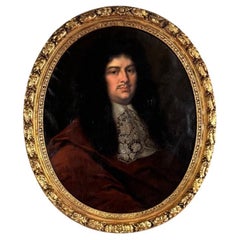 Portrait d'un gentilhomme, huile sur toile, début du 18e siècle