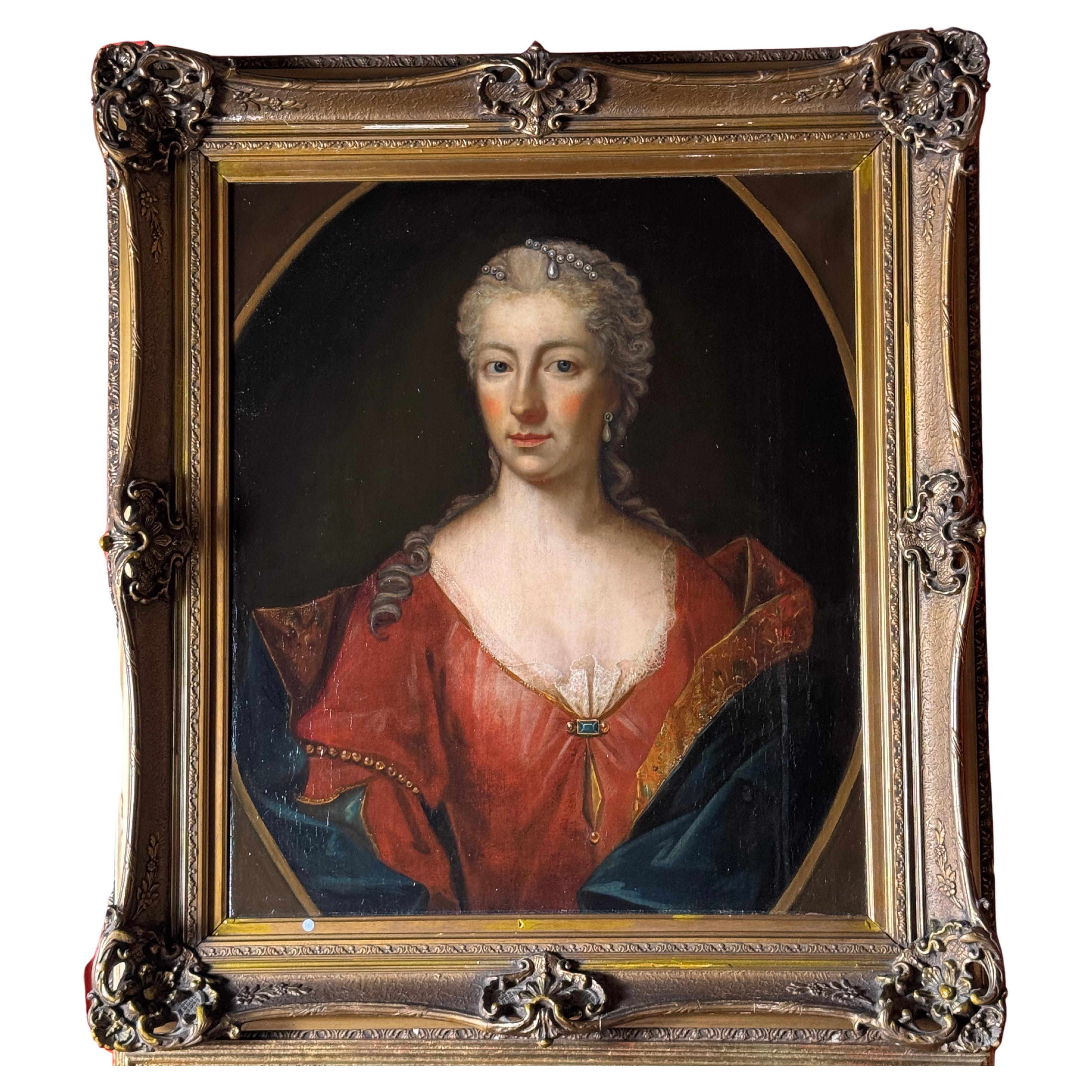 Portrait d'une German School à l'huile, école d'Europe centrale, XVIIIe siècle