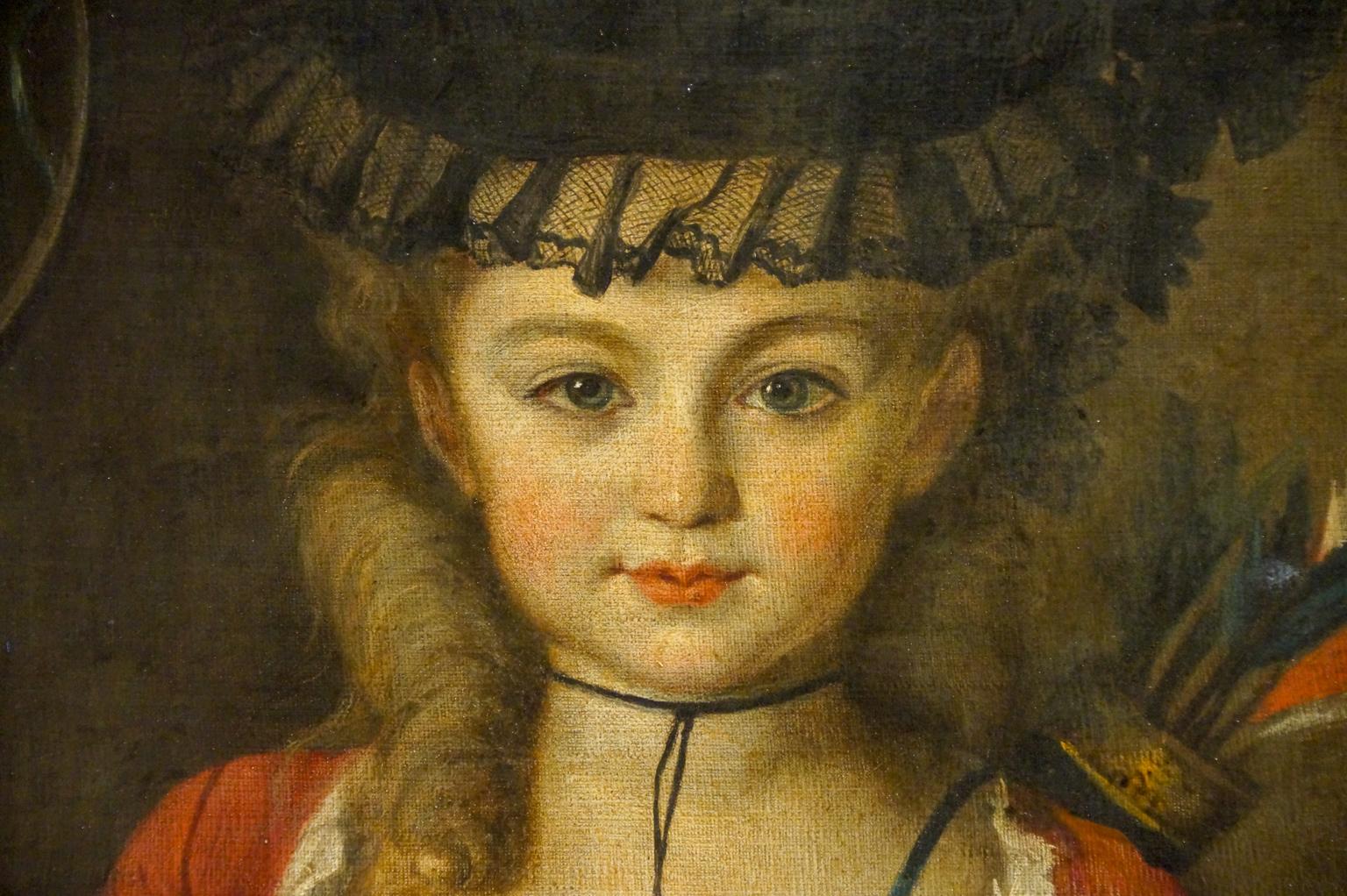 18th Century and Earlier Portrait of a Girl, French School Painting, 18th Century