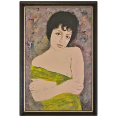 Used Portrait of a Girl Oil on Board by Ernst Neuschul