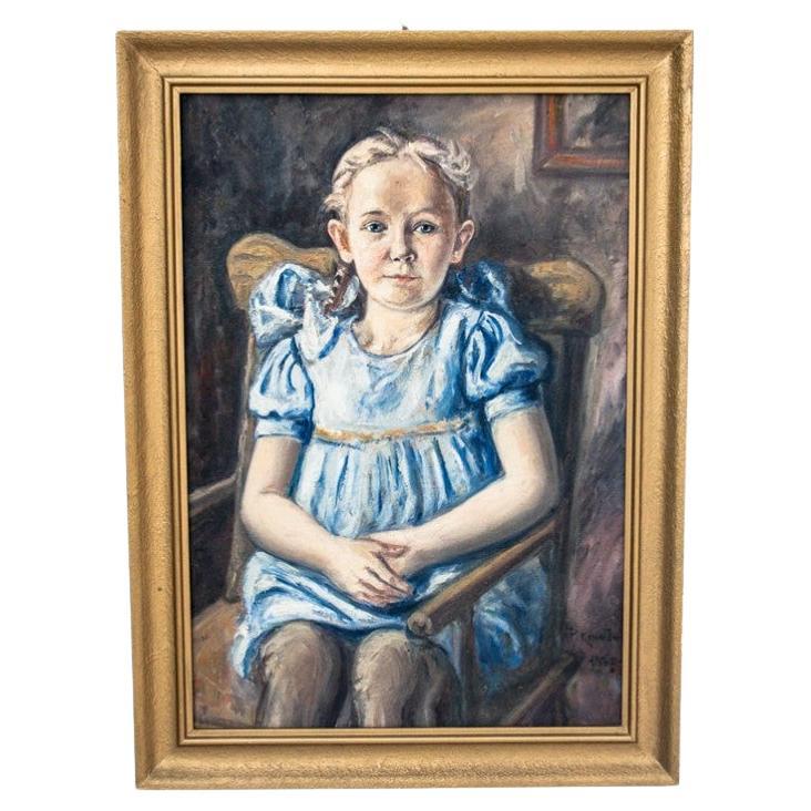 "Portrait of a girl" ref. Piotr Kowalewicz, Poland, 1940s For Sale