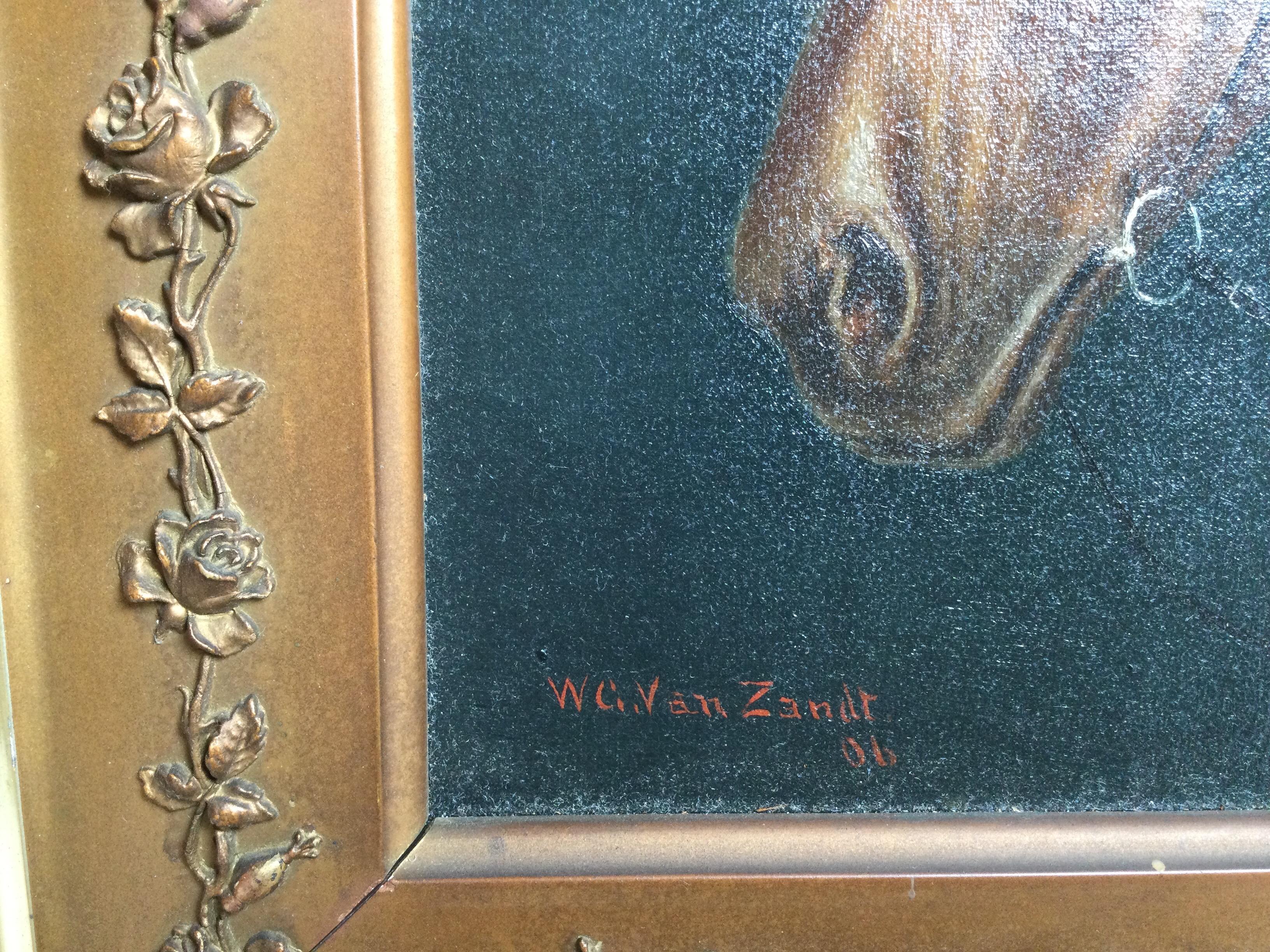 Portrait d'un cheval, huile sur toile de William Van Zandt. Mesures : 15 1/2