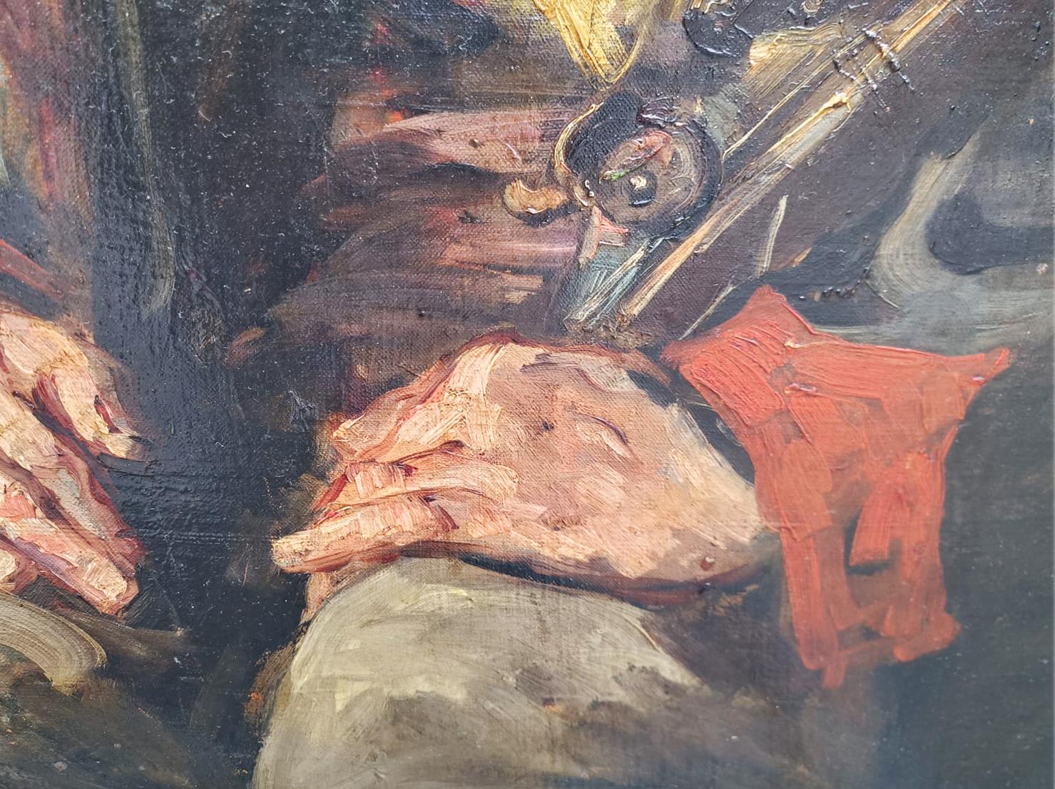 Porträt einer Jägerin, Ölgemälde auf Leinwand des englischen Malers R.H. Craig (Schottisch) im Angebot