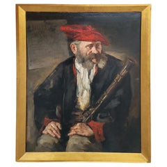 Portrait of a hunter, oil painting on canvas by english painter R.H. Craig
