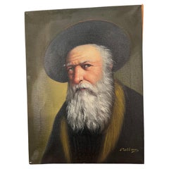 Portrait of a jewish rabbi by David Pelbam, US artist., 20th
