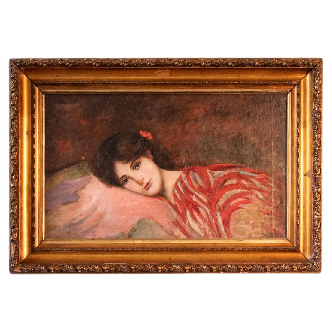 "Male Youth with Pole", Superb Painting of Male Nude by Sigvard Mohn, 1910s For Sale at 1stDibs