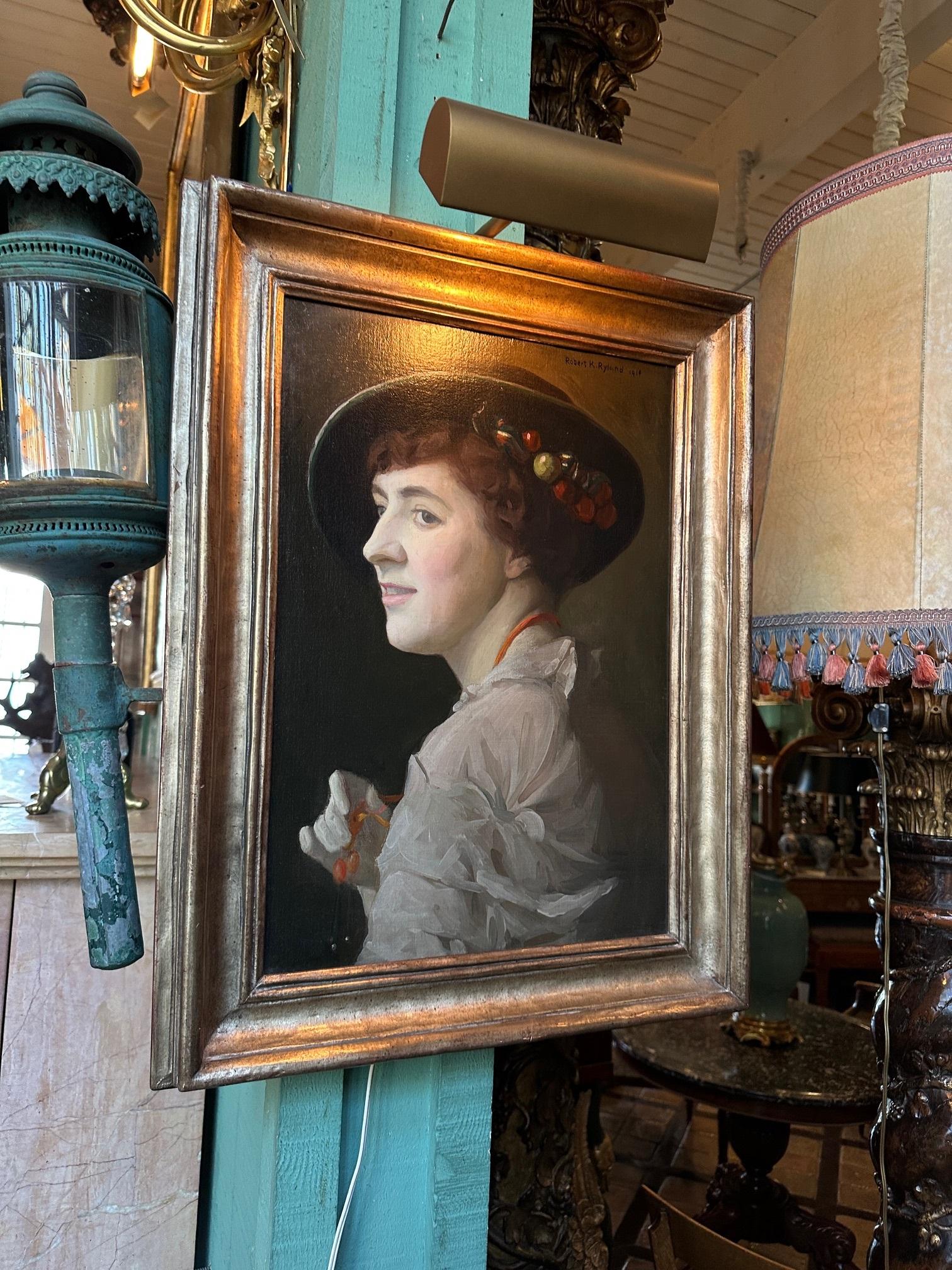 Ritratto di signora Pittore americano da parete Art Decor Pittura incorniciata LA in vendita 3