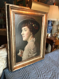 Portrait einer amerikanischen Malerin, Wandmontierung, Kunst, Dekoratives Gemälde, gerahmt, LA