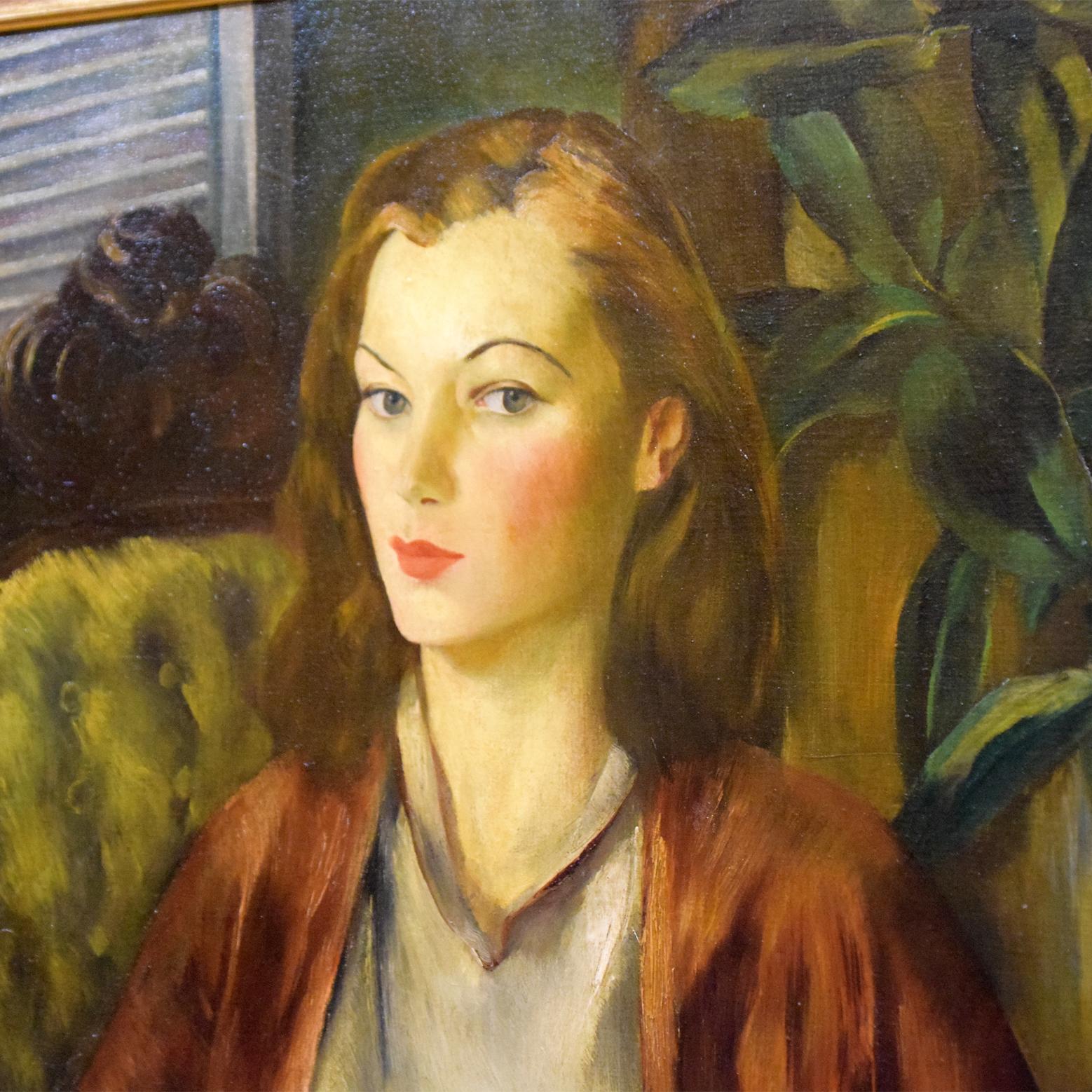 Portrait, oil on board by Leon Kroll (December 6, 1884 – October 25, 1974)[1]. Leon Kroll was an American painter and lithographer. A figurative artist described by Life magazine as 