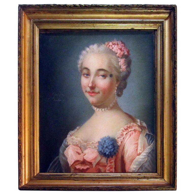 Portrait of a Lady Late 18th Century French Pastel For Sale
