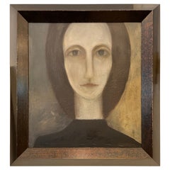 Portrait of a Lady Vintage Framed Oil Painting by Arden Scott