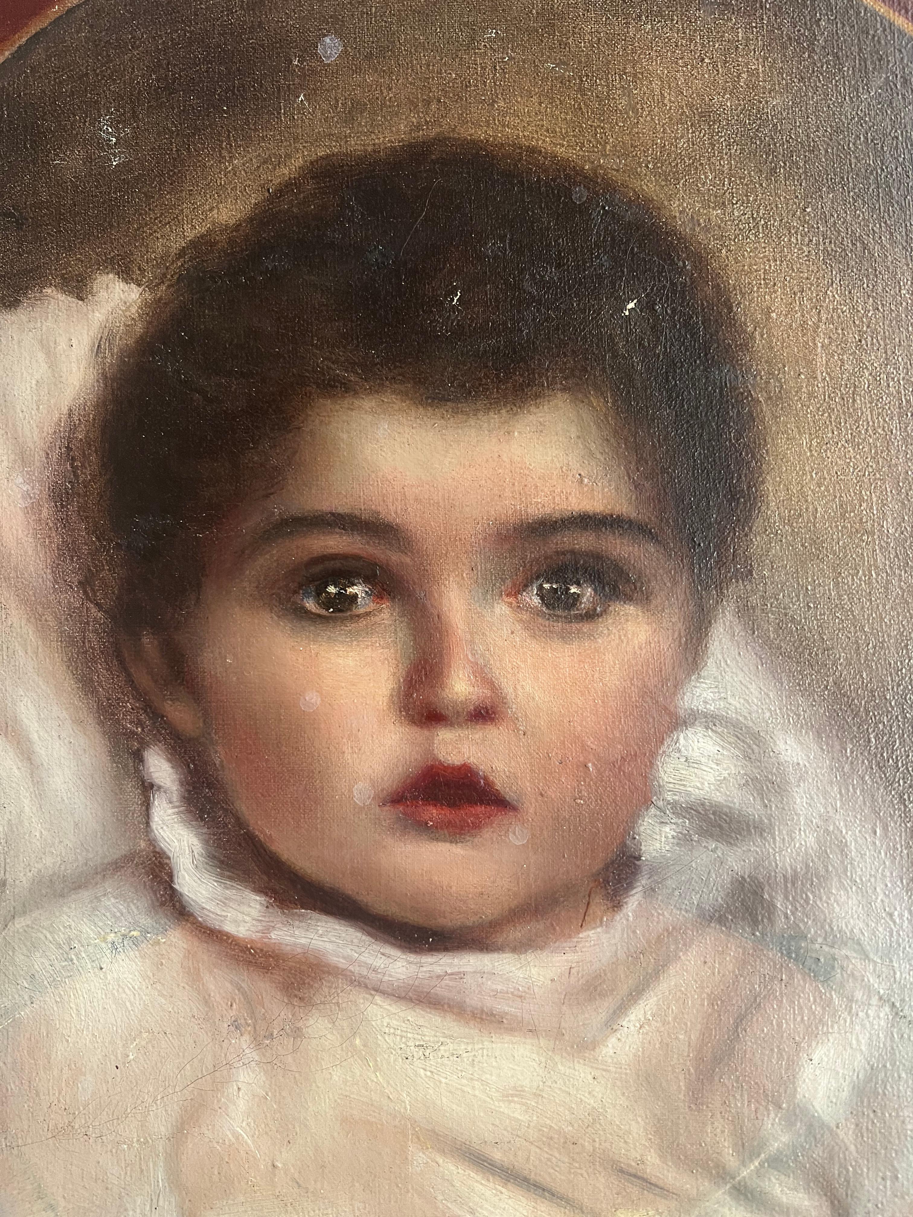 Portrait of a Little Girl, Budapest 1910 For Sale 10