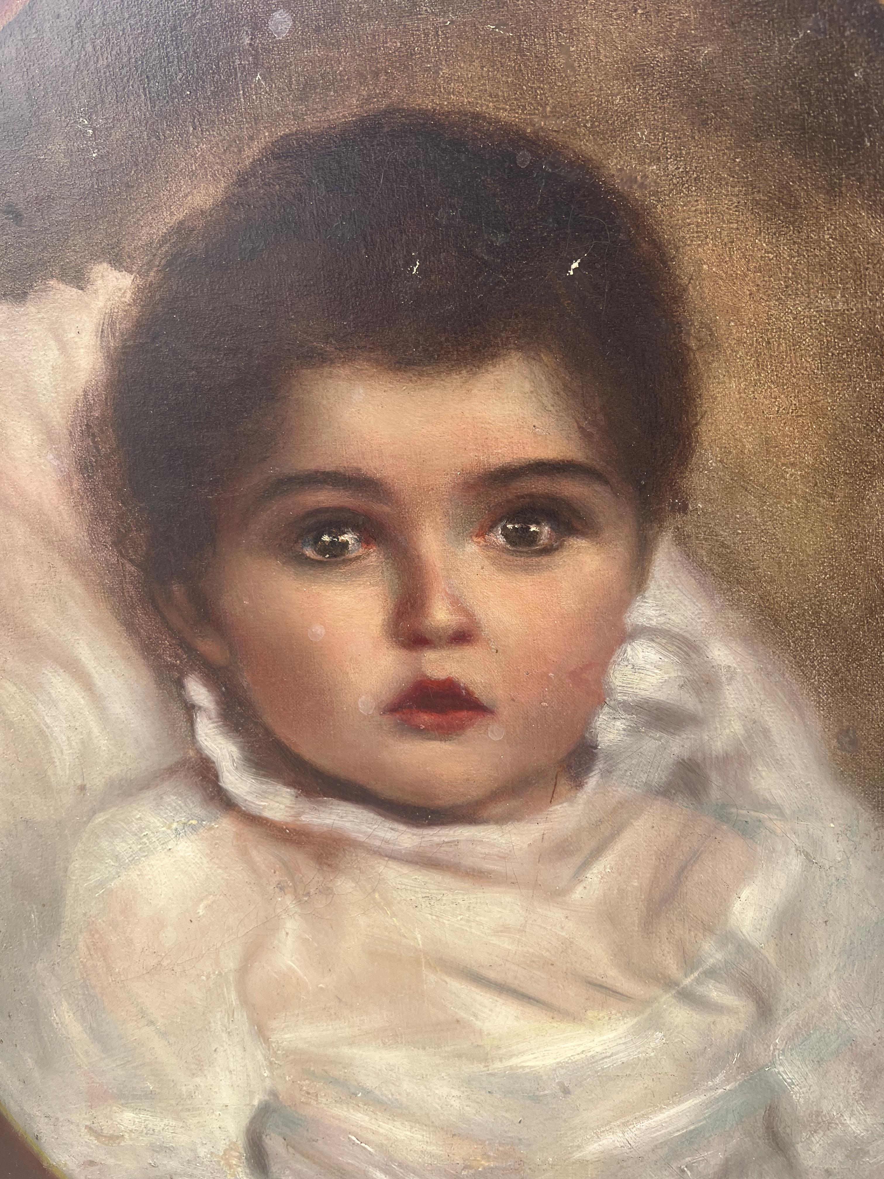 Early 20th Century Portrait of a Little Girl, Budapest 1910 For Sale