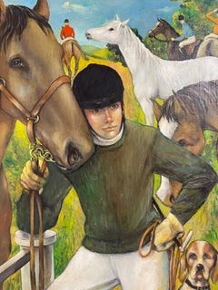 Portrait of a Man and His Horse by California Artist Ursula Skeate d. 1990