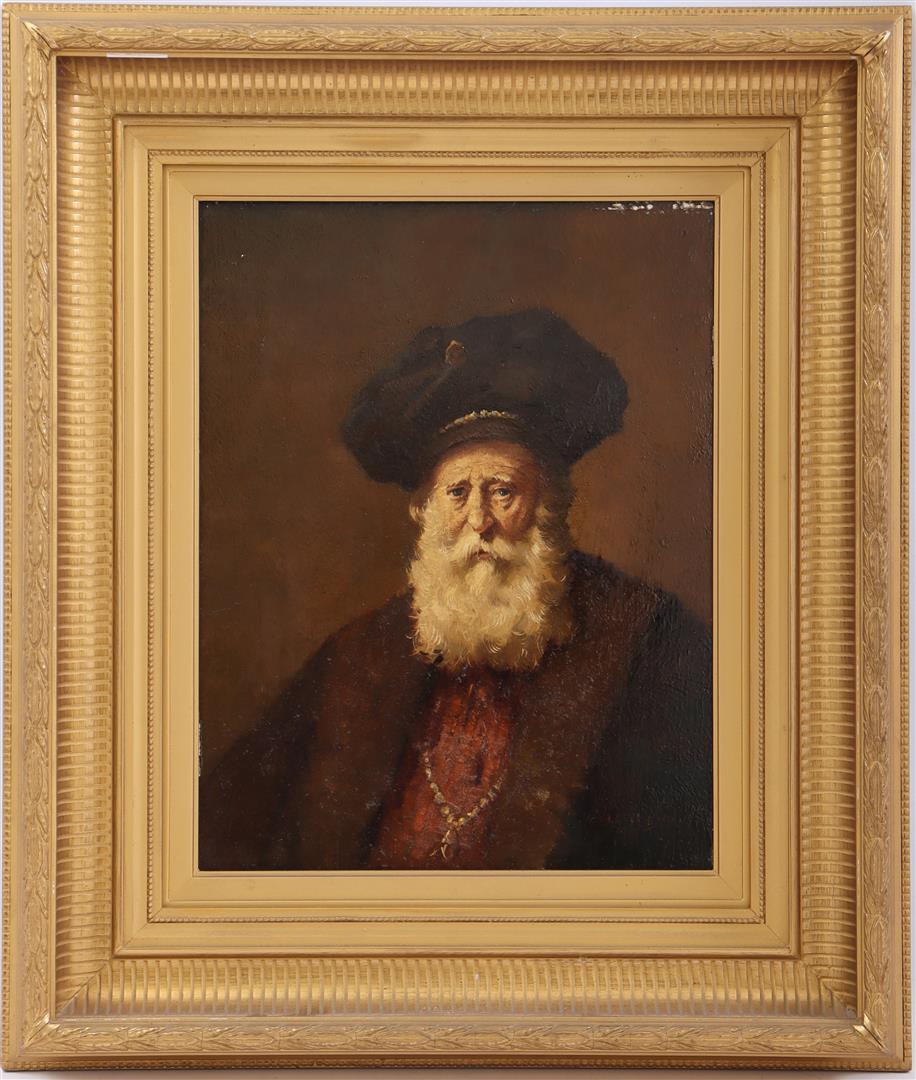 Retrato de hombre de Evert Jan Ligtelijn al estilo de Rembrandt van Rijn Holandés en venta