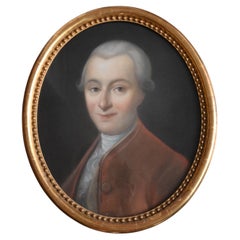 Retrato de hombre del periodo Luis XVI Pastel de finales del siglo XVIII