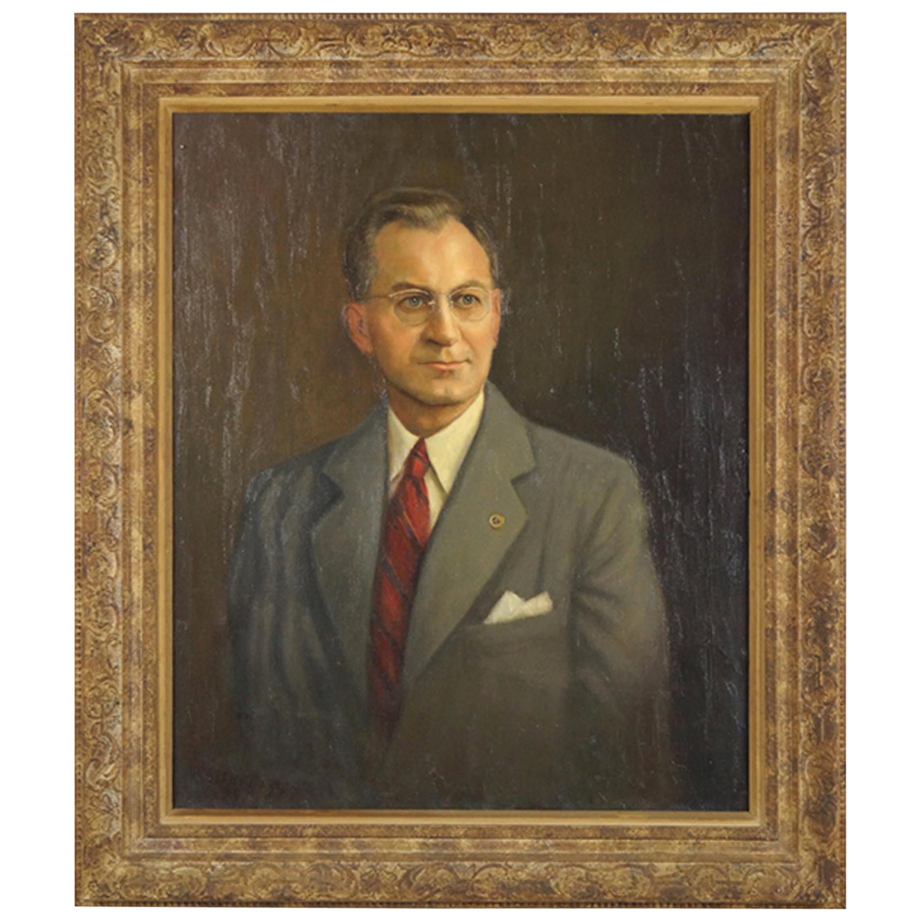 Portrait of a Man in Giltwood Frame For Sale