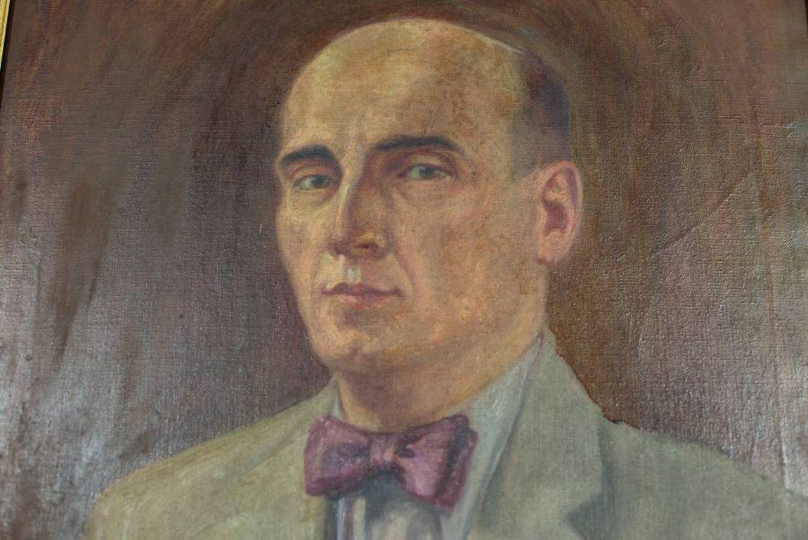 Portrait of a Man, Oil on Canvas, Signed by the Author, circa 1937 In Good Condition For Sale In Opole, PL