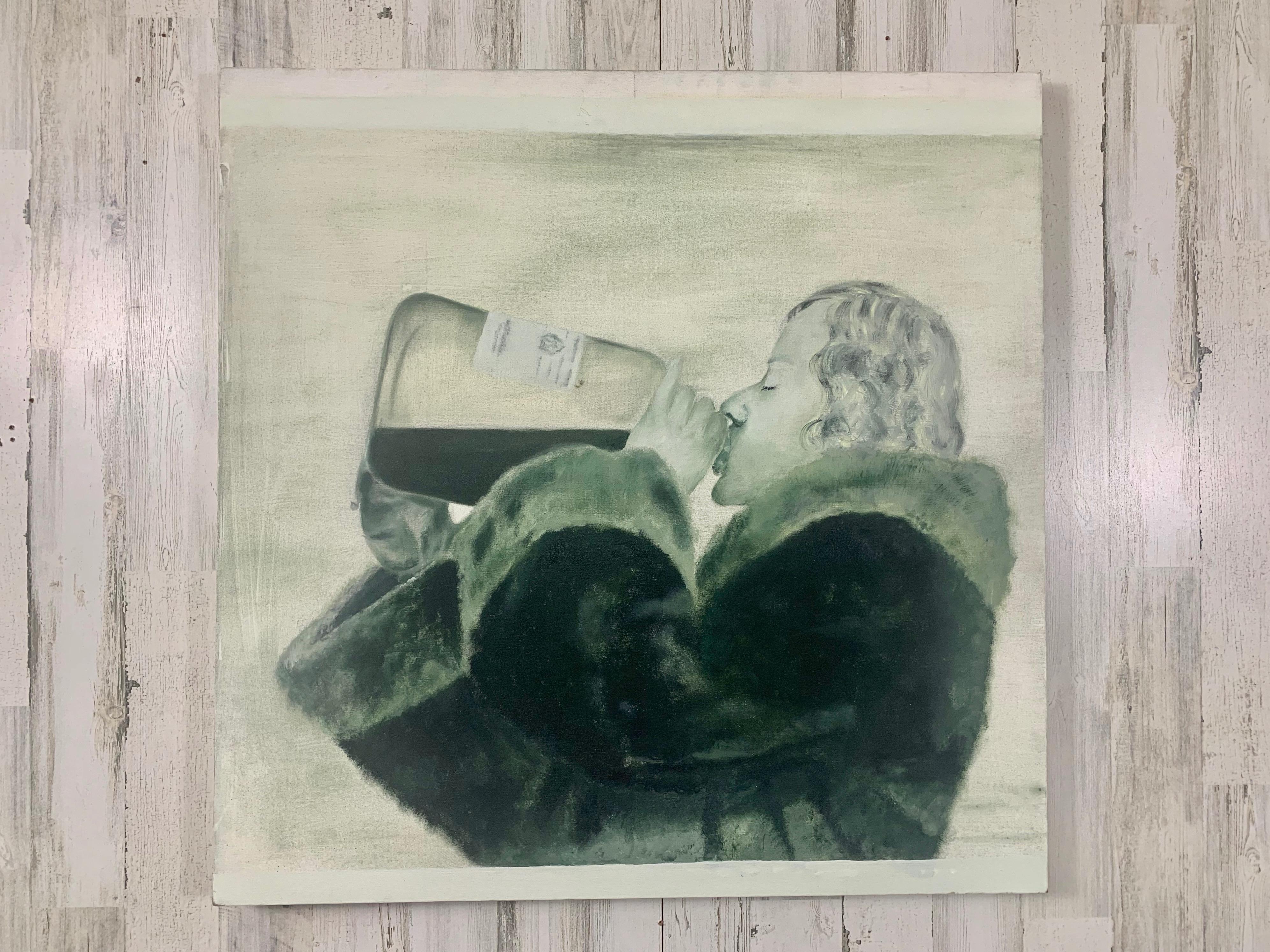 North American Portrait of a Man Partaking in Libations For Sale