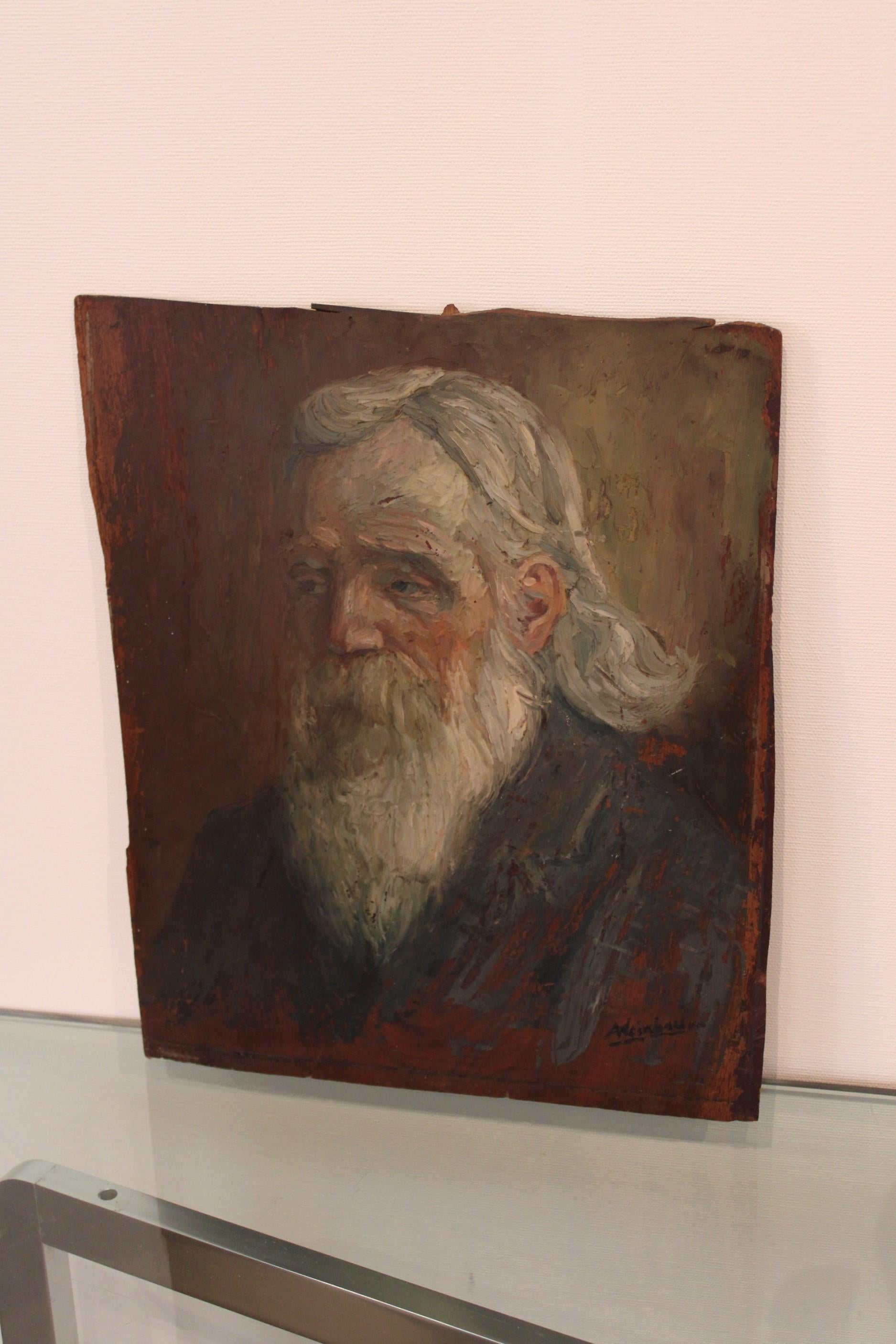 Polish Portrait of a Man Signed Albert Weinbaum, Oil on Panel For Sale