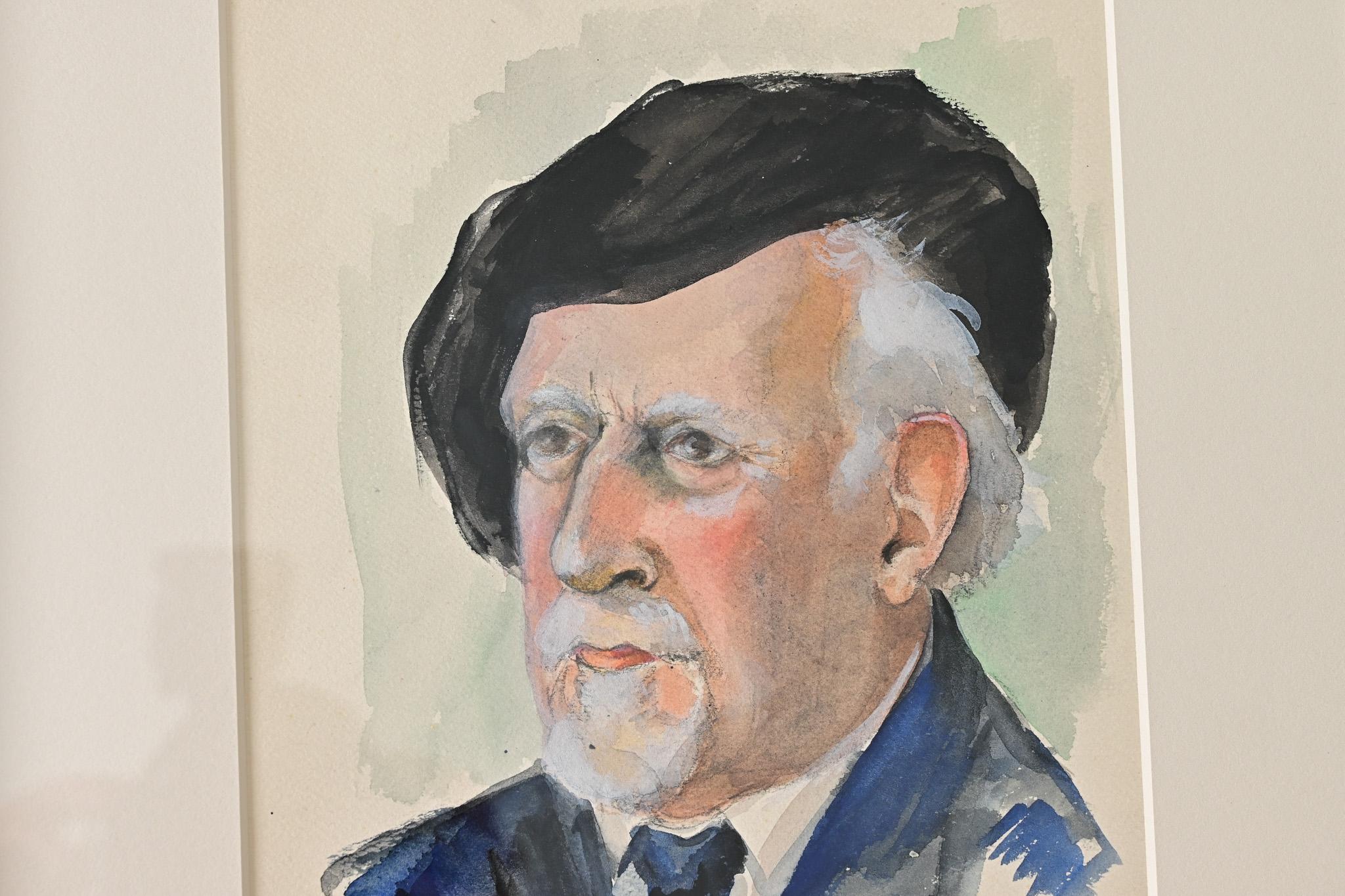 Retrato de hombre, acuarela siglo XX en venta