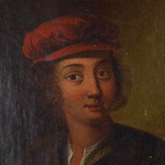 Portrait of a Man with a Wine Glass and a Pitcher Flemish School 19th Century