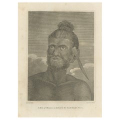 Retrato de un isleño mangeano en el Pacífico Sur por John Webber, hacia 1800