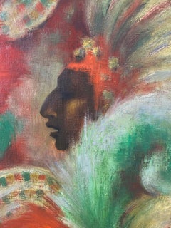 Portrait of a Mardi Gras Zulu Chief, Signed Bix, Circa 1960s