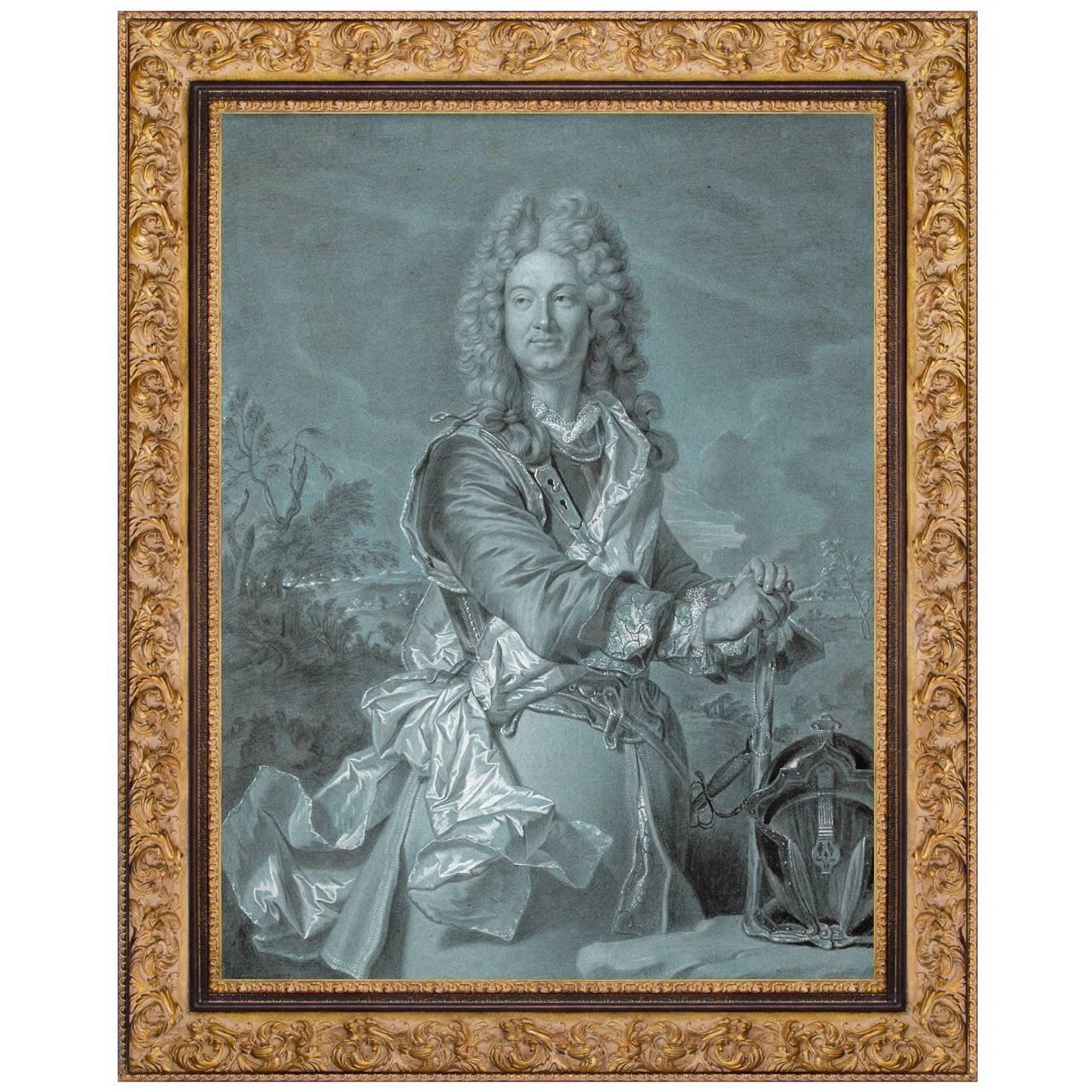 Portrait of a Marshal, after Oil Painting by Baroque artist Hyacinthe Rigaud For Sale