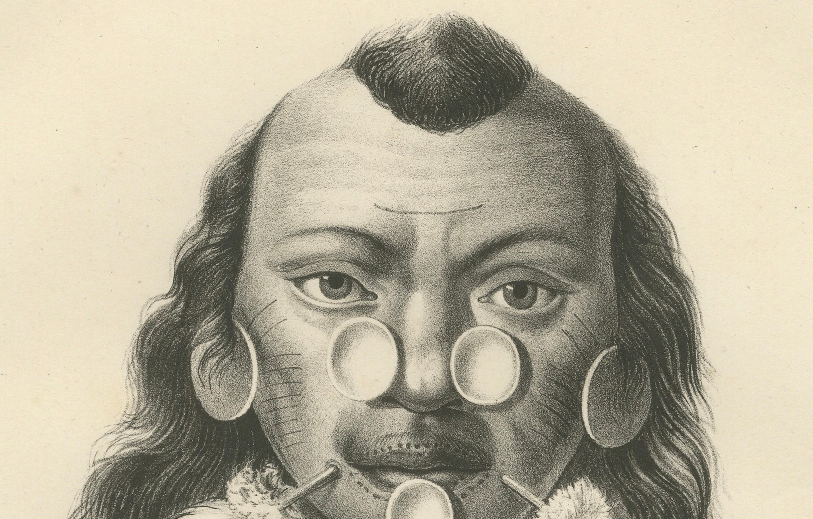 Porträt eines Mitglieds des Amazonas Stammes Maxuruna von Karl Joseph Brodtmann, 1836 (Mittleres 19. Jahrhundert) im Angebot