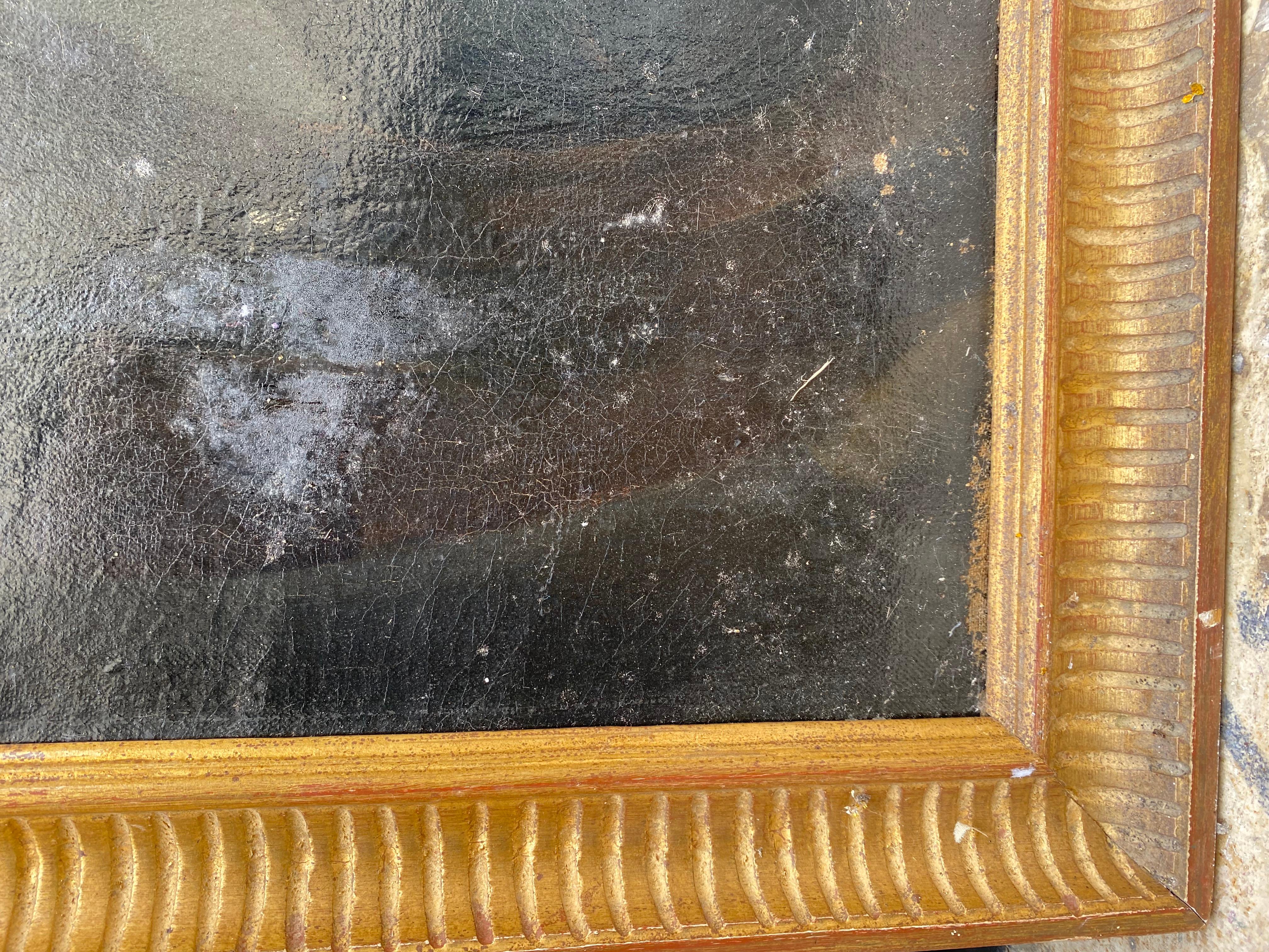 Oiled Portrait of a men from XIXth century For Sale
