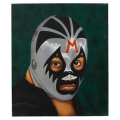 Portrait d'un luchador mexicain - Acrylique sur toile