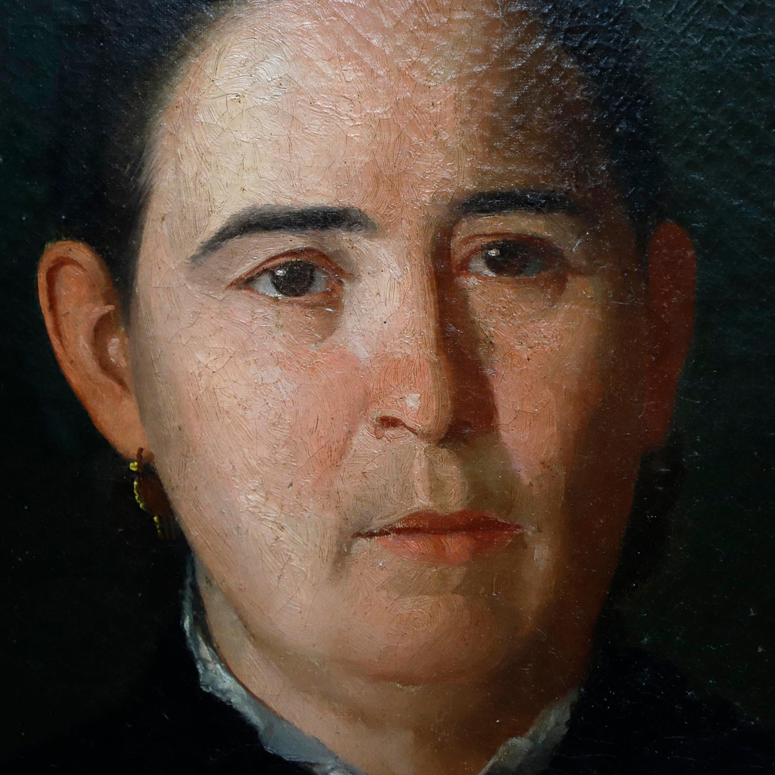 Ritratto di una vedova messicana, olio su tela, firmato e datato 1883.