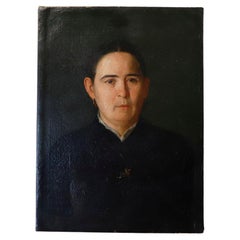 Porträt einer mexikanischen Witwe, Öl auf Leinwand, signiert und datiert 1883