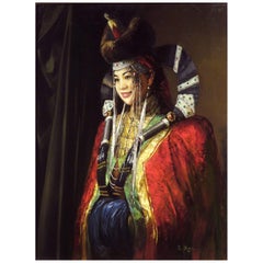 Portrait of a Mongolian Bride by Batjargal Tseyentsogzol, Mongolian (1966-)