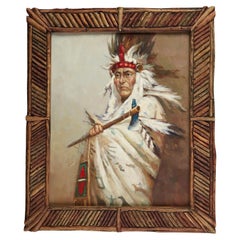 Portrait of a Native American Figure in Ceremonial Dres