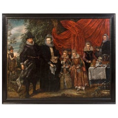 Portrait of a Noble Family in the Landscape, circa 1600, Antwerp School
