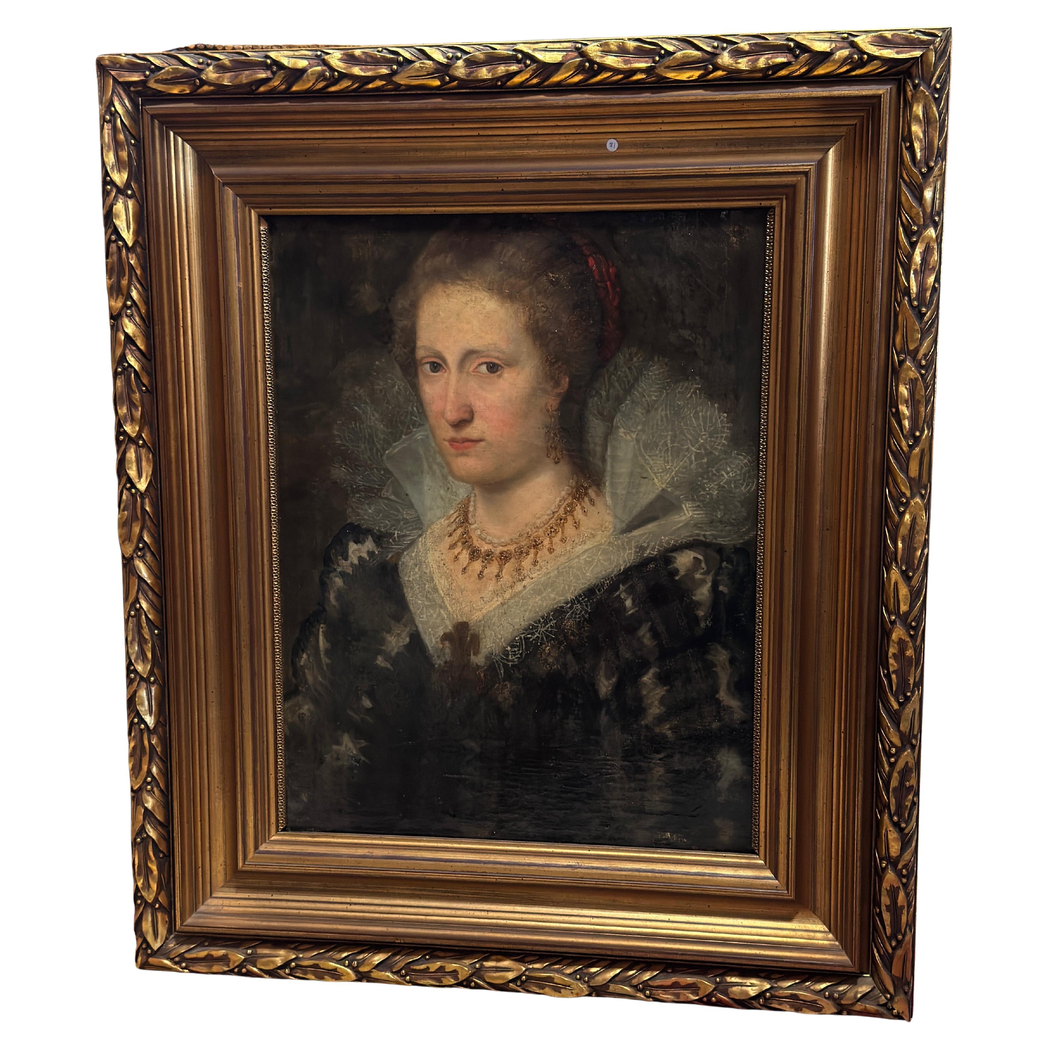 Portrait of a Noble Lady, Spanish or Flemish School, oil on canvas, 17th century