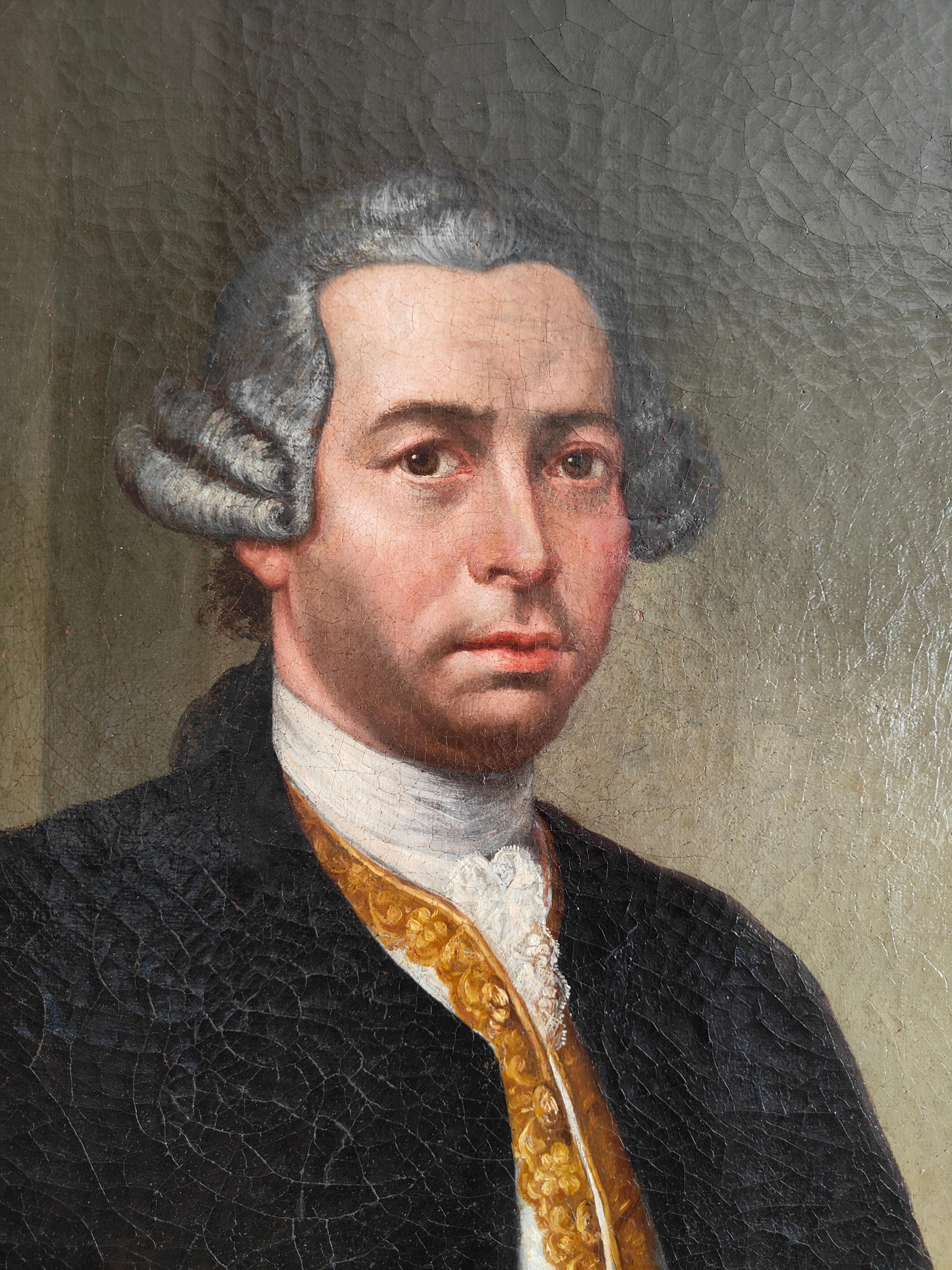 Portrait d'un noble 18e siècle Bon état - En vente à Madrid, ES
