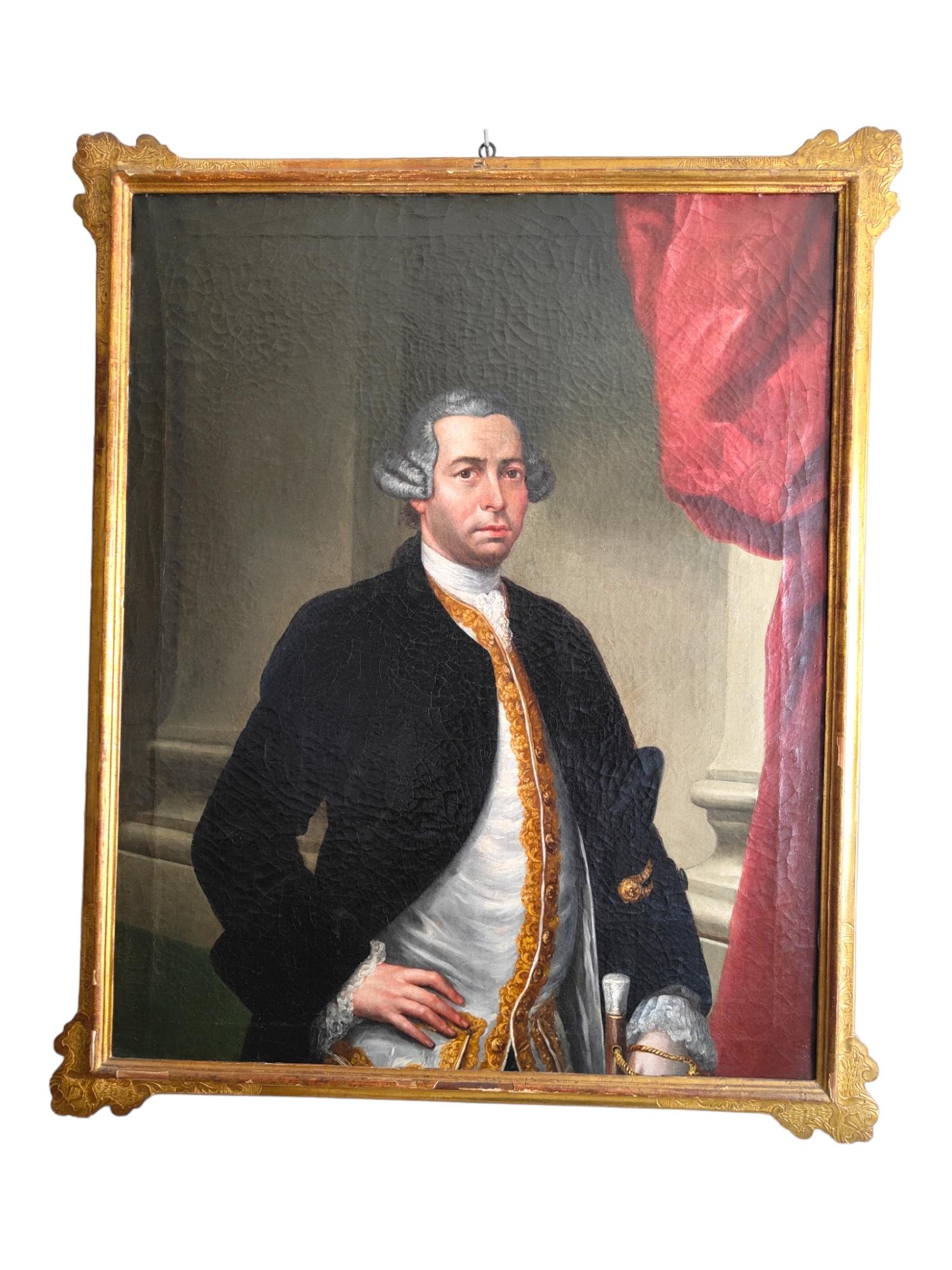 Portrait d'un noble 18e siècle en vente 4