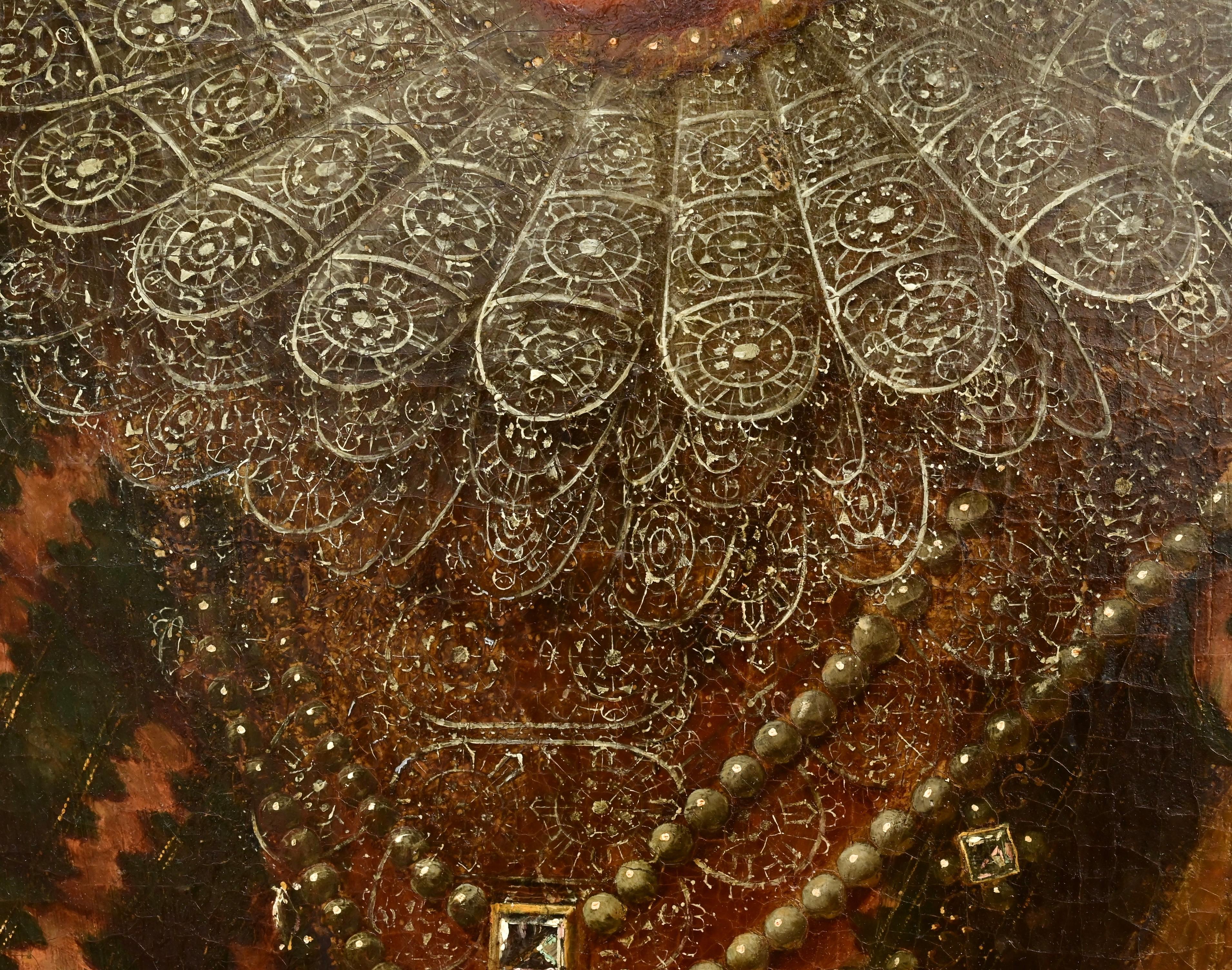 Porträt einer Adeligen des habsburgischen Hofes - Öl auf Leinwand von Otto van Veen im Angebot 8