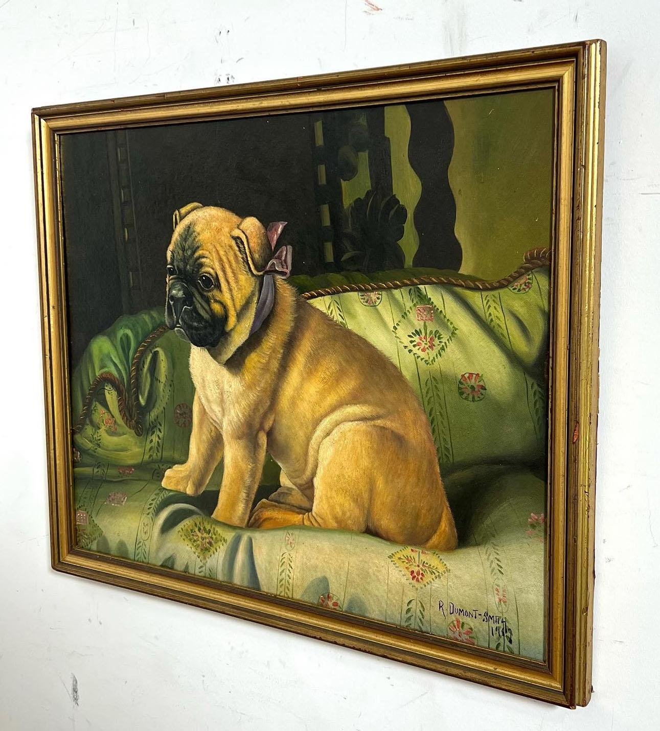British Portrait of a Pampered Pug by Robert Dumont-Smith D. 1957